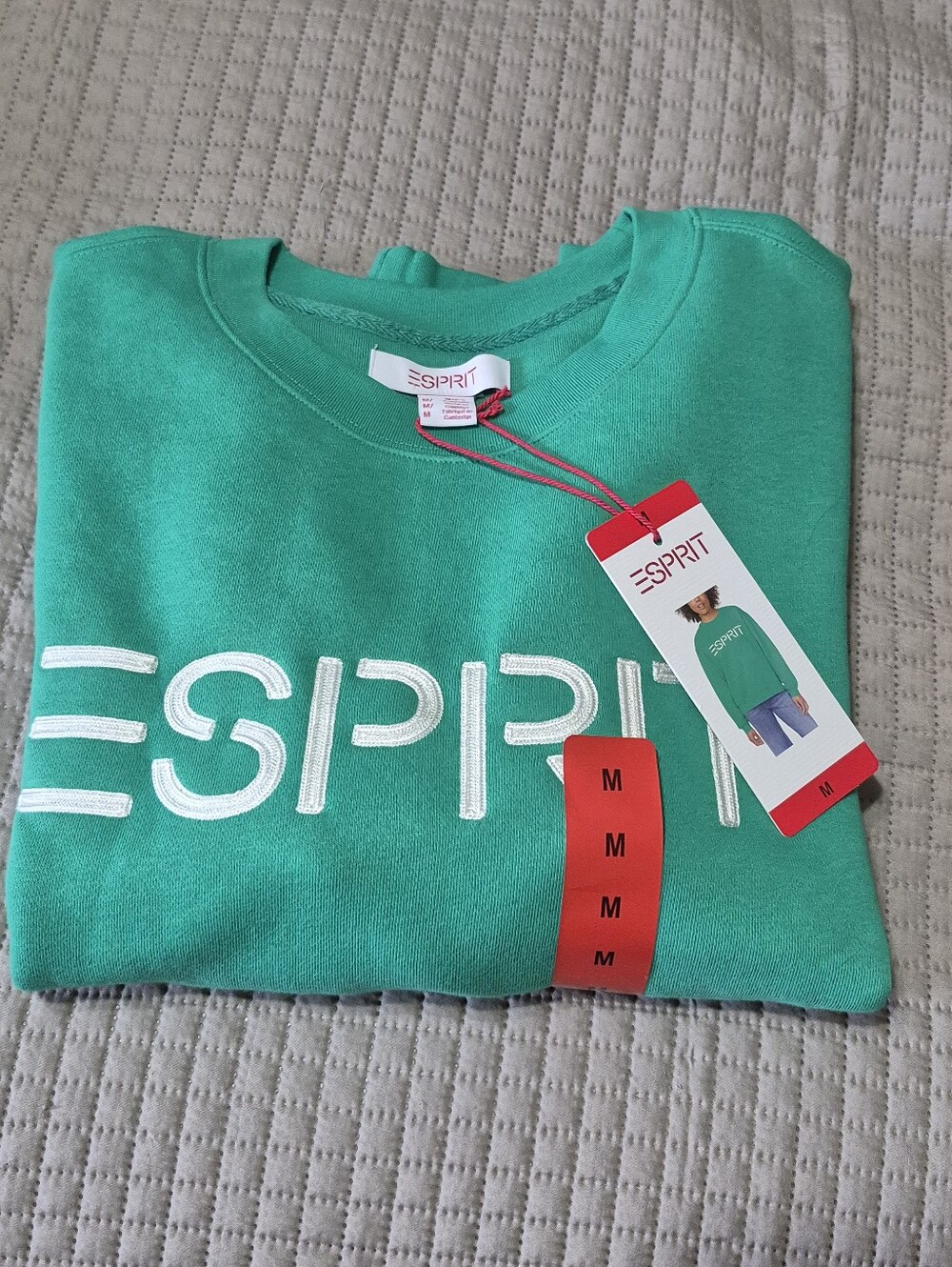 Women's Esprit Embroidered Logo Fleece Crewneck Sweatshirt Size M NWT - Picture 8 of 8